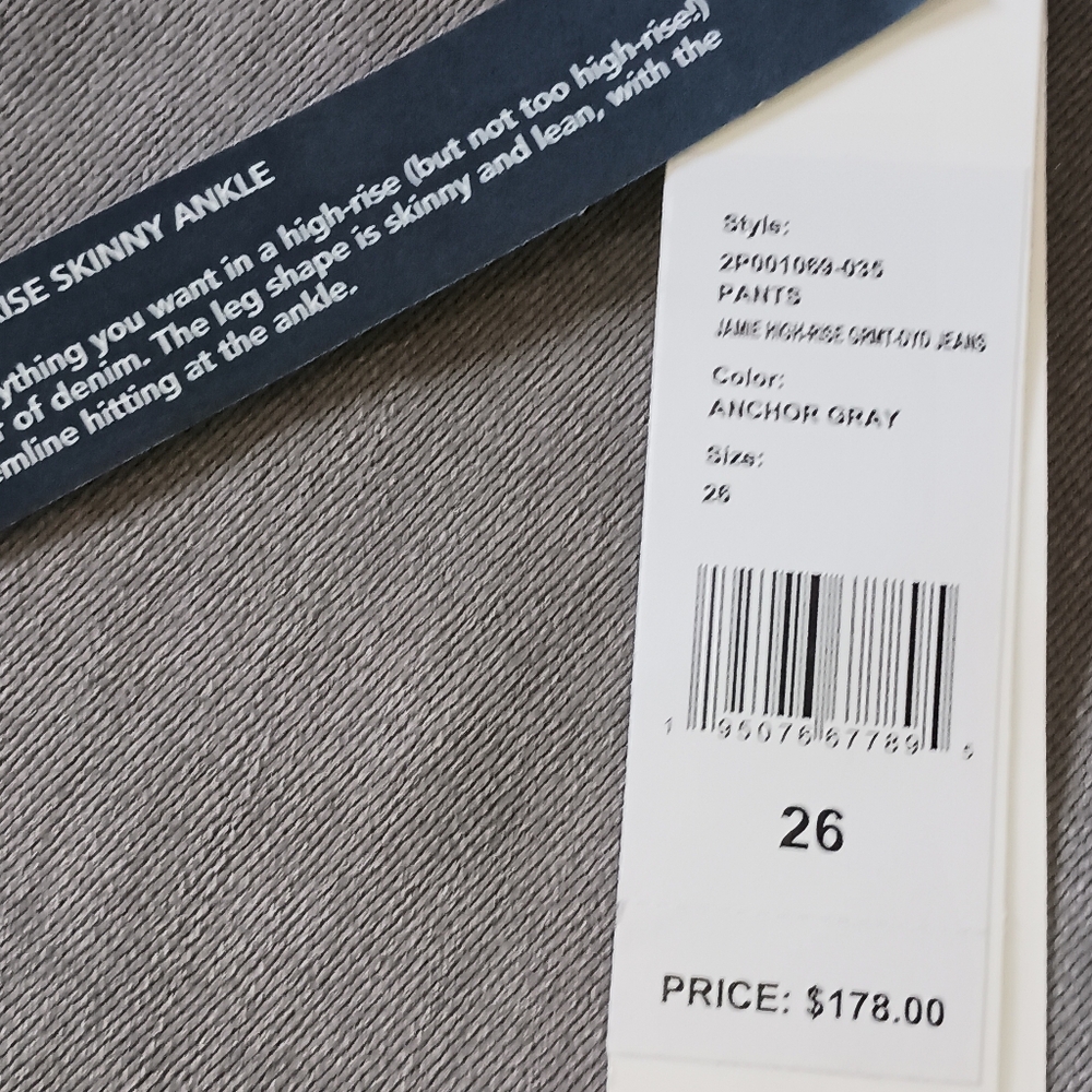 Vineyard Vines Jeans Jamie High-rise Garment Dyd Jeans Women's Sz 26 Color Gray - Picture 2 of 3